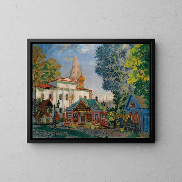 W prowincjach - Boris Kustodiev — oprawiony obraz na ścianie