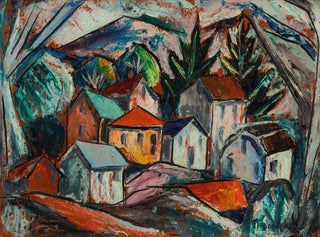 Bror Julius Olsson Nordfeldt - A Hillside Village.webp