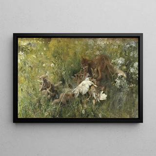 Bruno Liljefors - A Fox Family.webp