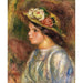 Reprodukcja obrazu Buste de Femme, Chapeau de Paille Garni - Pierre-Auguste Renoir