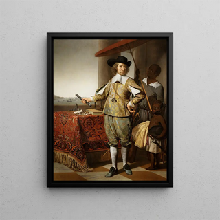 Caesar Van Everdingen - Portrait of Wollebrand Geleynsz de Jongh 15941674 with a servant and a child.webp