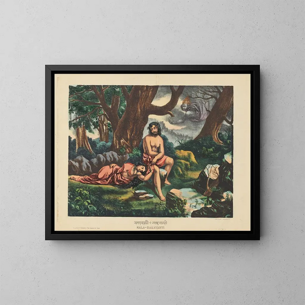 Nala i Damayanti - Calcutta Art Studio — oprawiony obraz na ścianie