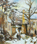 La Maison Rondest sous la neige Pontoise ou Chemin de l'Hermitage Pontoise sous la neige - Camille Pissarro — widok dzieła