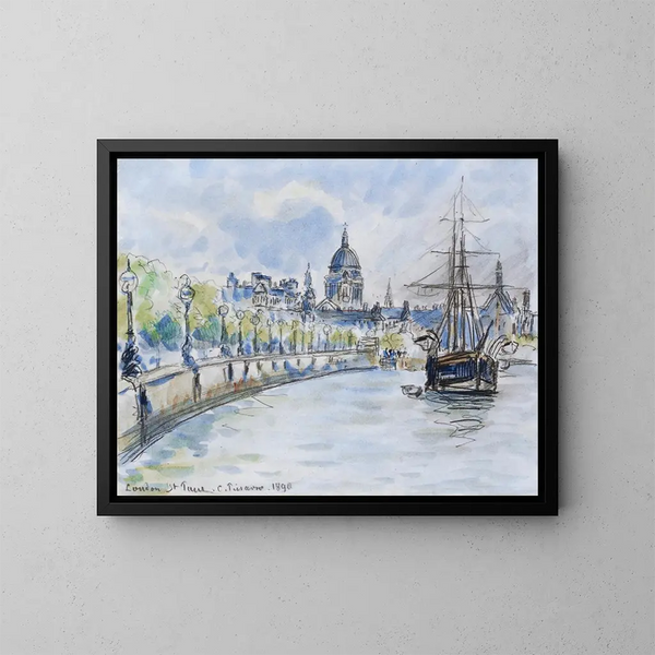 Katedra św. Pawła w Londynie - Camille Pissarro — oprawiony obraz na ścianie