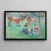 Wieśniaczki siedzące z krowami - Camille Pissarro — oprawiony obraz na ścianie