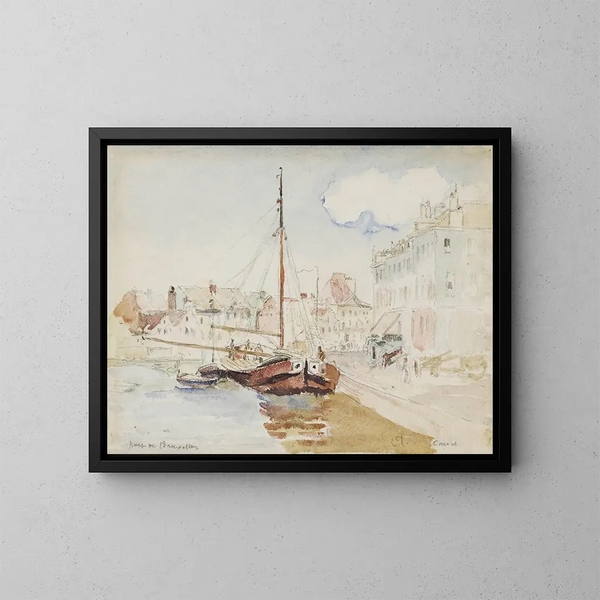 Port w Brukseli - Camille Pissarro — oprawiony obraz na ścianie