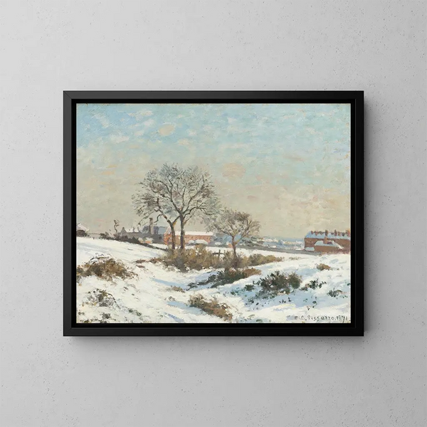 pejzażu zaśnieżonego w South Norwood - Camille Pissarro — oprawiony obraz na ścianie