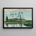 Wioska nad stawem - Camille Pissarro — oprawiony obraz na ścianie