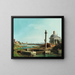 Un verrou, une colonne et une église au bord d'une laguny - Canaletto — oprawiony obraz na ścianie