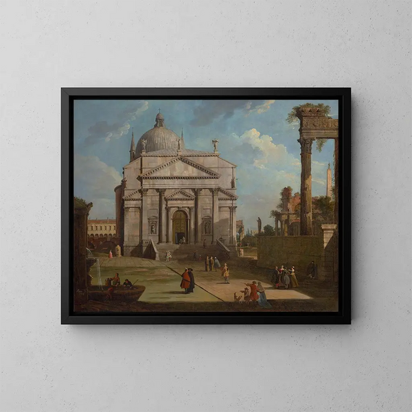 Un caprice avec l'église du Rédempteur - Canaletto — oprawiony obraz na ścianie