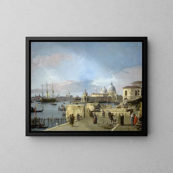 Wejście do Wielkiego Kanału z mola, Wenecja - Canaletto — oprawiony obraz na ścianie