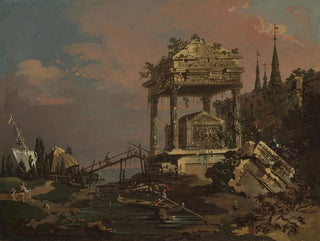 Canaletto - Imaginary View with a Tomb by the Lagoon.webp