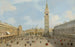 La Piazza San Marco à Venise regardant vers l'est vers la basilique - Canaletto — widok dzieła