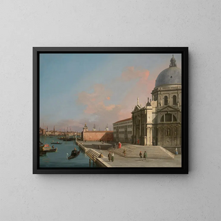 Wenecji, Wielki Kanał widziany na wschód z Santa Maria della Salute - Canaletto — oprawiony obraz na ścianie