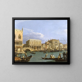 Widok na Riva degli Schiavoni w Wenecji - Canaletto — oprawiony obraz na ścianie