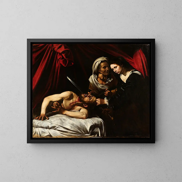 Judith decapitującą Holofernes - Caravaggio — oprawiony obraz na ścianie