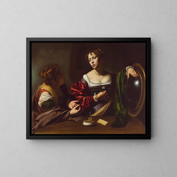 Martha i Marie Madeleine - Caravaggio — oprawiony obraz na ścianie