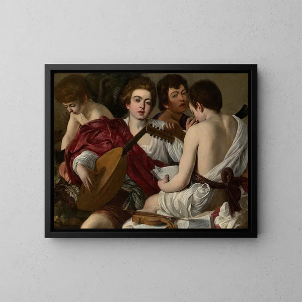 Muzycy - Caravaggio — oprawiony obraz na ścianie