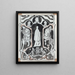 Koncepcja z kobietą stojącą z jeźdźcami po obu stronach - Carel Adolph Lion Cachet — oprawiony obraz na ścianie