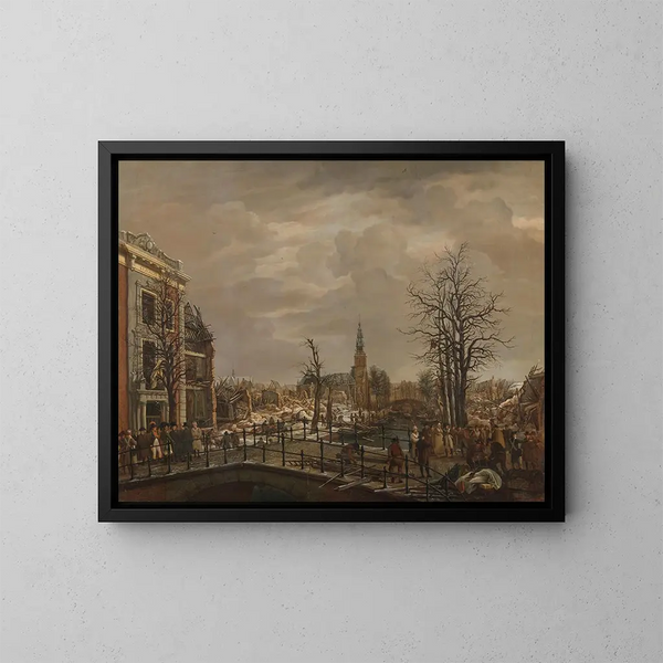 Le Rapenburg à Leyde - Carel Lodewijk Hansen — oprawiony obraz na ścianie