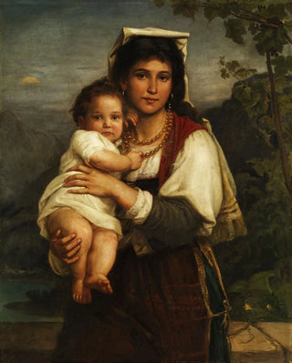 Carl Bertling - Young Roman woman with child as Madonna Sistina.webp