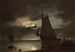 Jasna księżycowa scena na wybrzeżu - Carl Bille — widok dzieła