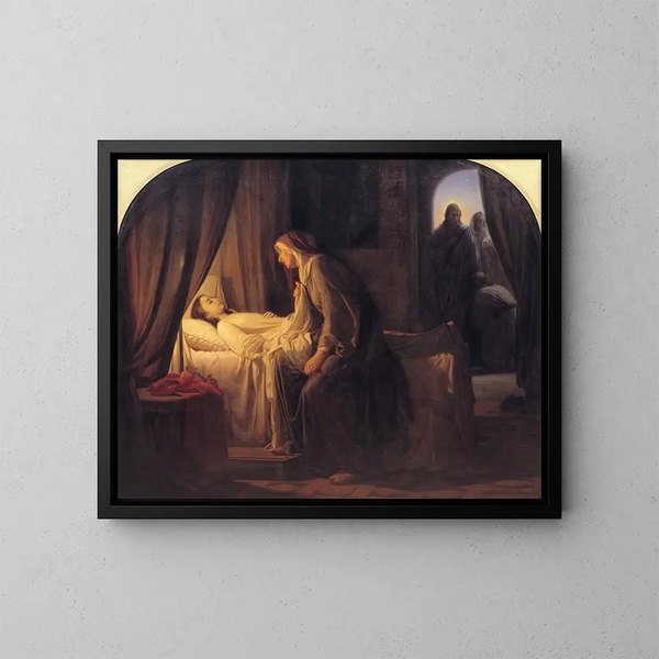 La fille de Jaïrus - Carl Bloch — oprawiony obraz na ścianie