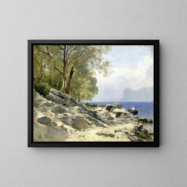 Rivage du lac de Garde - Carl Bolze — oprawiony obraz na ścianie
