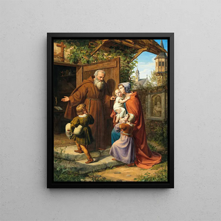 Carl Fielgraf - St Elisabeth Landgravine of Thuringia Fleeing from the Wartburg Finds Refuge with a Hermit.webp