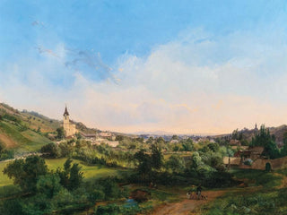 Carl Franz Michael Geyling - A View of the Churches of Kalksburg and Rodaun at Dawn.webp