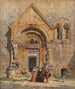 Portal kościoła i grupa ludzi - Carl Friedrich Heinrich Werner — widok dzieła