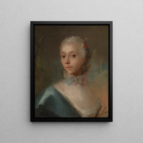 Portret damy - Carl Gustaf Pilo — oprawiony obraz na ścianie