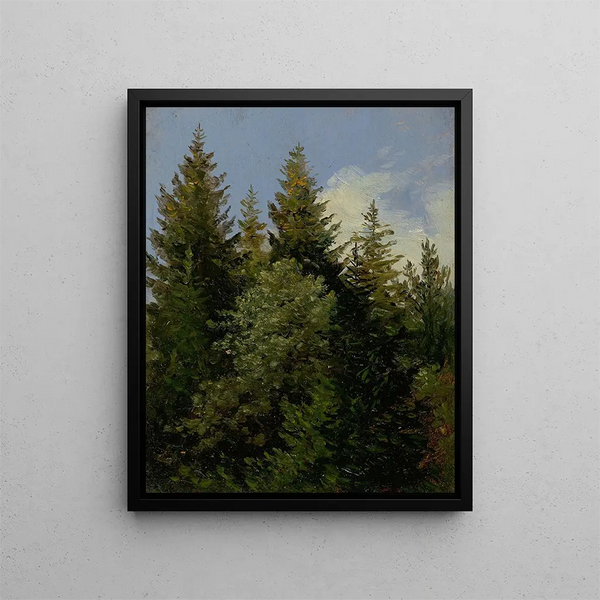 Drzewka świąteczne - Carl Gustav Carus — oprawiony obraz na ścianie