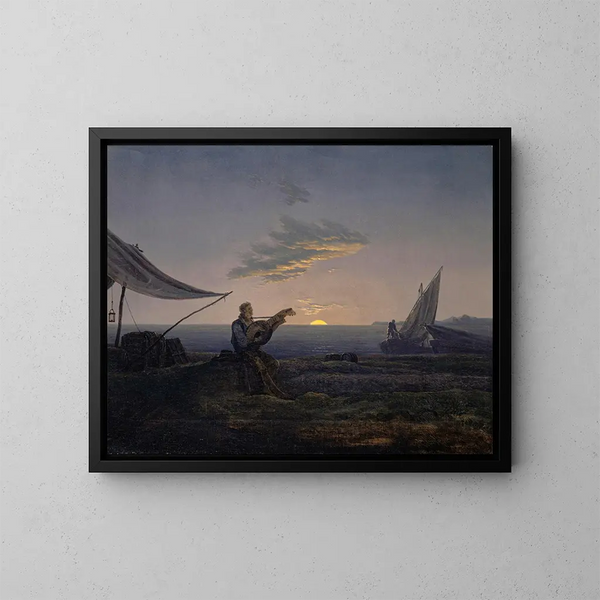 Wschód księżyca nad morzem - Carl Gustav Carus — oprawiony obraz na ścianie