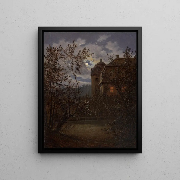 Château de Milkel au clair de lune - Carl Gustav Carus — oprawiony obraz na ścianie
