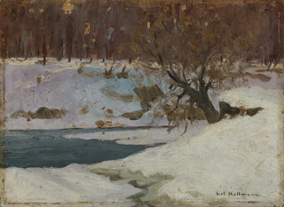 Carl Hollmann - Winterliches Flussufer.webp