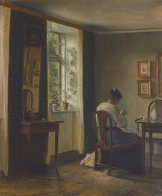 Carl Holse - Seamstress Sewing In An Interior.webp