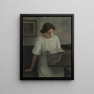 Carl Holse - The Artists Wife in White Reading.webp