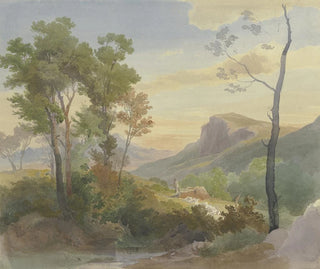 pejzażu górskiego włoskiego - Carl Hummel — widok dzieła