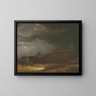 Carl Johan Fahlcrantz - View of Uppsala Landscape by Moonlight.webp