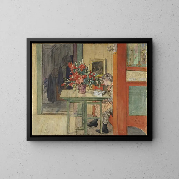 Lisbeth czytająca - Carl Larsson — oprawiony obraz na ścianie