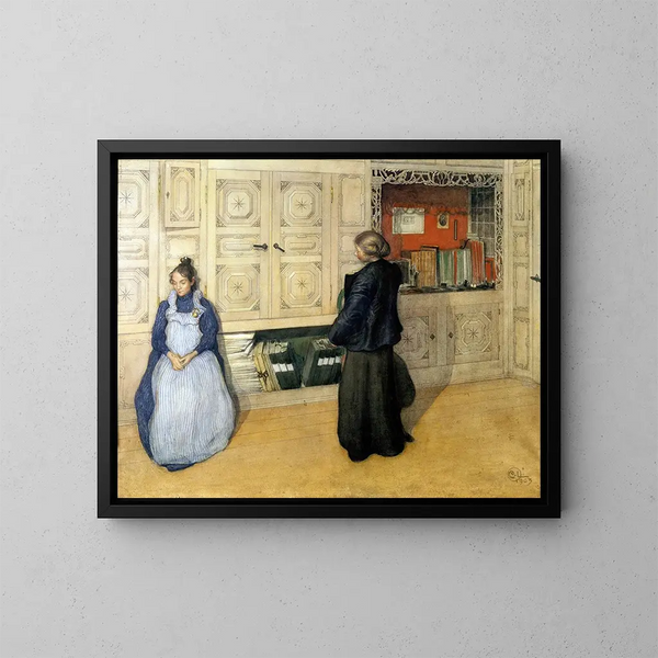 Matka i córka - Carl Larsson — oprawiony obraz na ścianie