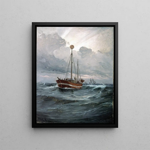Carl Locher - The lightship at Skagen Reef.webp