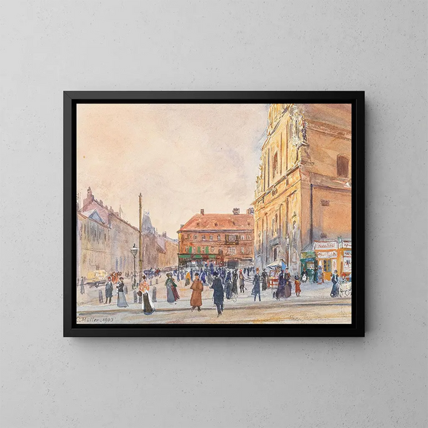 Kościoła karmelitów w Leopoldstadt - Carl Müller — oprawiony obraz na ścianie