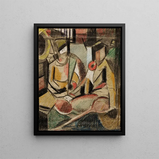 Carl Newman - AbstractTwo Women with Tennis Racquets.webp