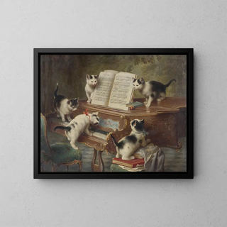 Le récital des chatons - Carl Reichert — oprawiony obraz na ścianie