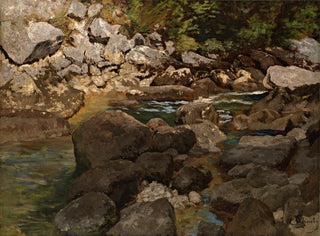 Ruisseau de montagne avec des rochers - Carl Schuch — widok dzieła