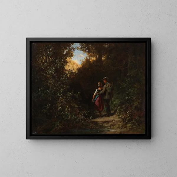 En chasse - Carl Spitzweg — oprawiony obraz na ścianie