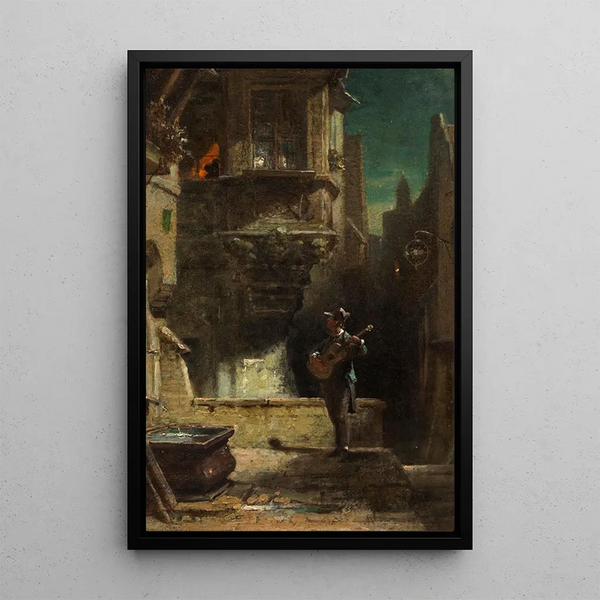 La Sérénade - Carl Spitzweg — oprawiony obraz na ścianie