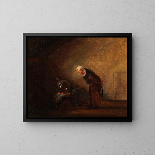 L'alchimiste chimiste - Carl Spitzweg — oprawiony obraz na ścianie